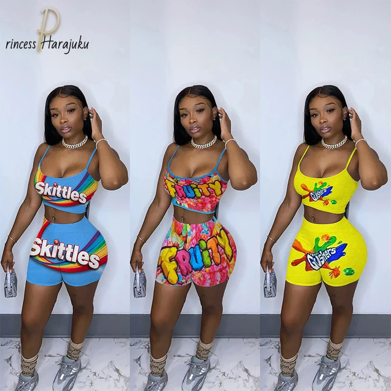 

Customized Two Piece Set Fitness Running Breathable Piece Pants Set Women Outfits Summer Sport Clothes Plus Size Party Short Set