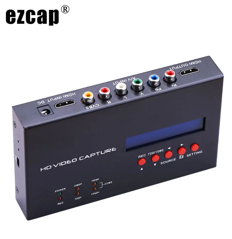 Ezcap283S YPbPr AV فيديو سجل صندوق المقرر تسجيل 1080P HDMI بطاقة التقاط الصوت والفيديو ل XBOX PS3 PS4 التبديل ألعاب الكمبيوتر التقاط الفيديو