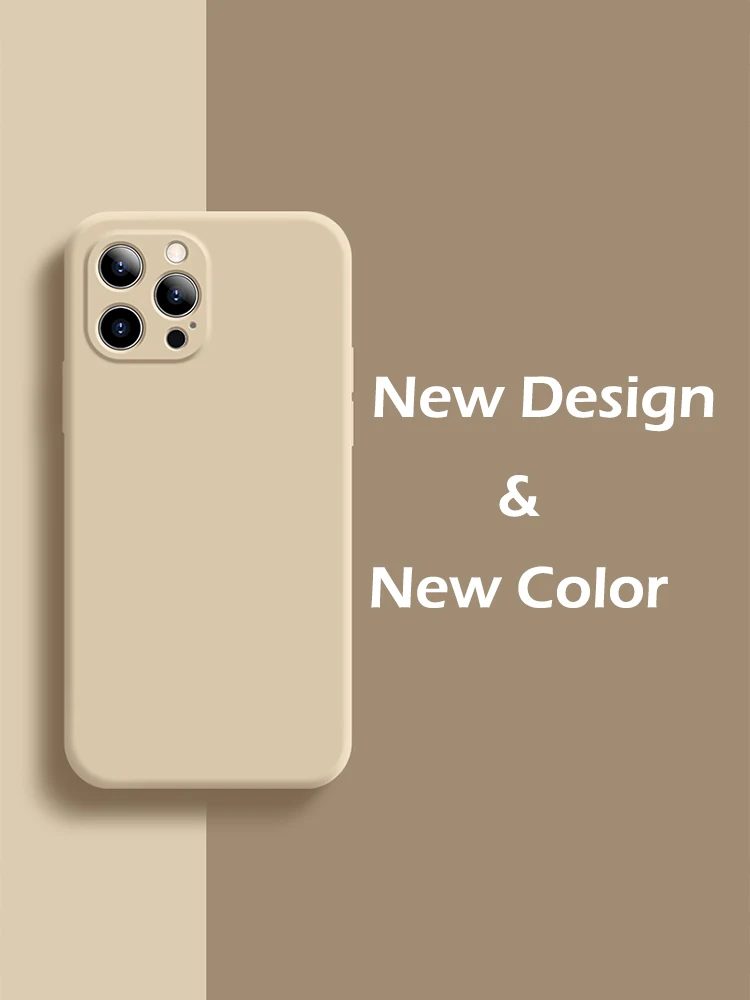 

Square liquid silicone protective case for iPhone series, solid color protective case for iPhone 11 11Pro max 12 12pro
