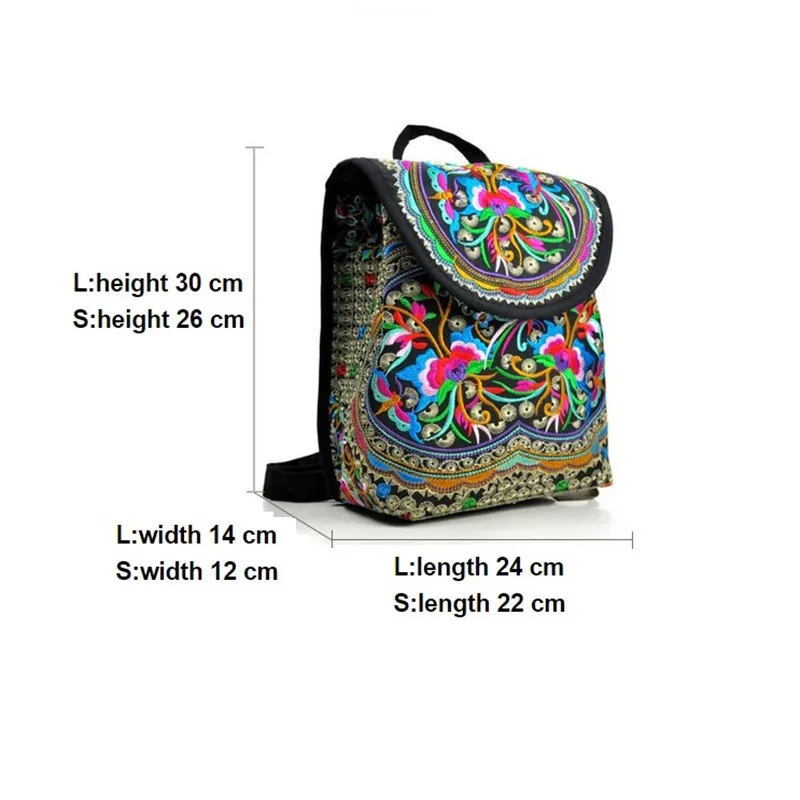 Женский рюкзак с цветочной вышивкой этническая дорожная сумка для книг через