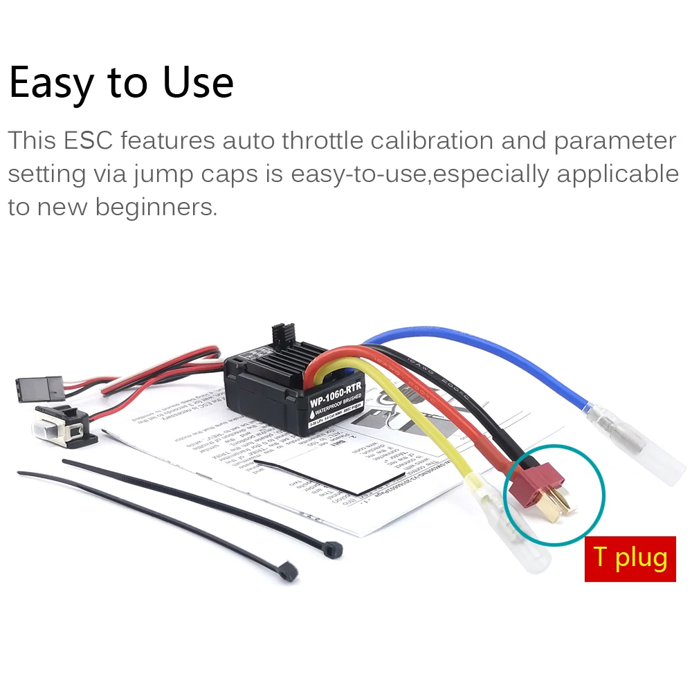 Электронный контроллер скорости vacrun 1060 RTR 60A водонепроницаемый осевой ESC для