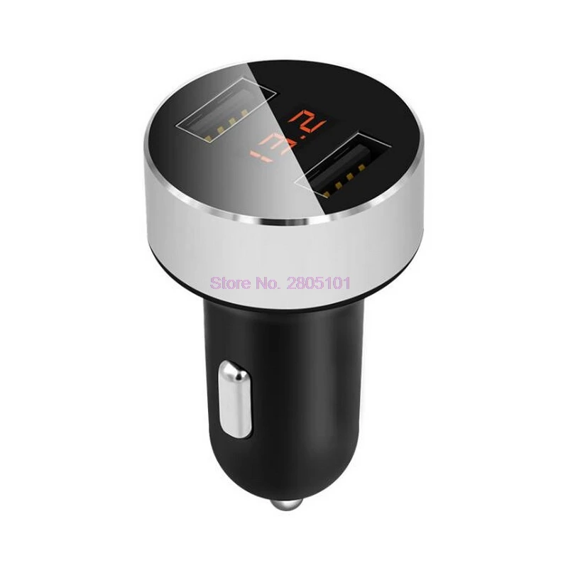 Доставка dhl 200 шт. автомобильное зарядное устройство с цифровым дисплеем двойной