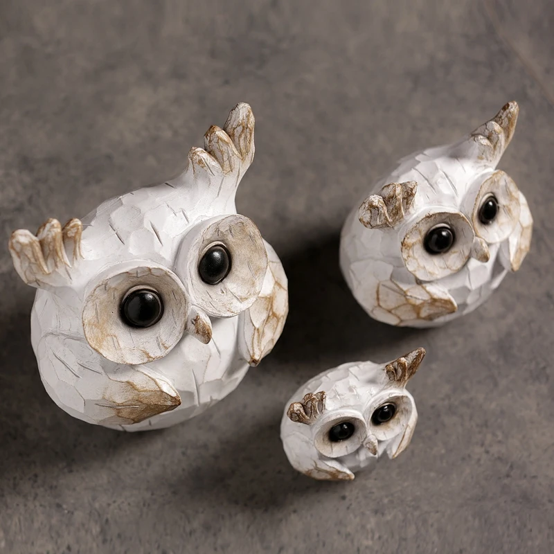 Фигурки креативной Совы из смолы в стиле ретро и ностальгические аксессуары для