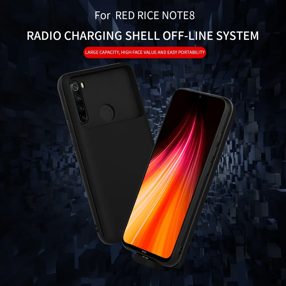 

Чехол для зарядного устройства для Xiaomi Redmi Note 8T, 7000 мАч, Задний зажим, чехол для батареи для Redmi Note 8T, ударопрочный расширенный внешний аккумул...