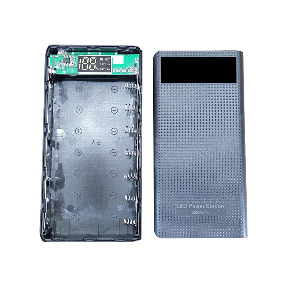 Портативное зарядное устройство для телефона DIY PC type C 7x18650 чехол с держателем