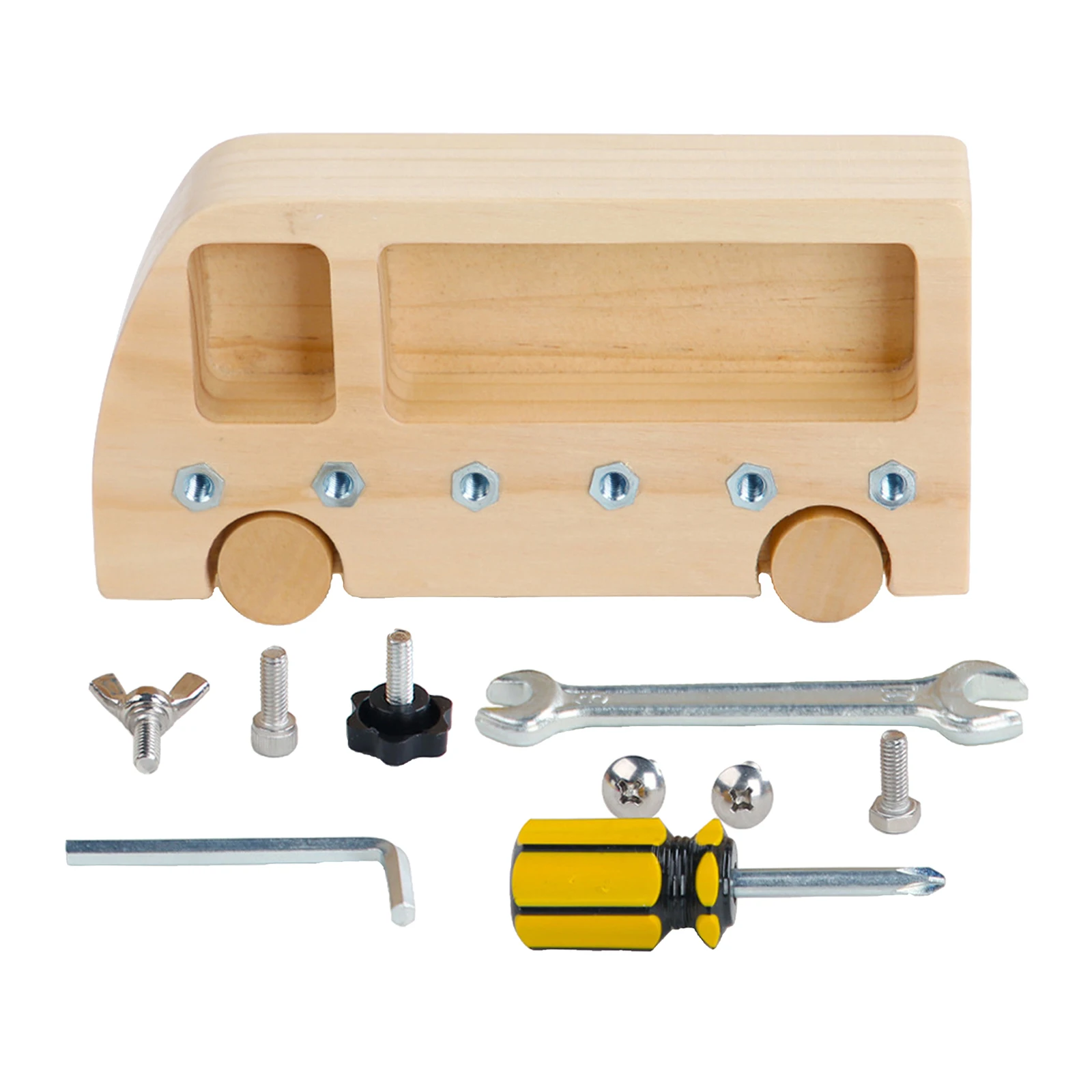 

Montessori Baby Toy Screw Bolts Sets Screwdriver Board Busy Bus Practical Life Skills Material Educational Toy For Toddlers
