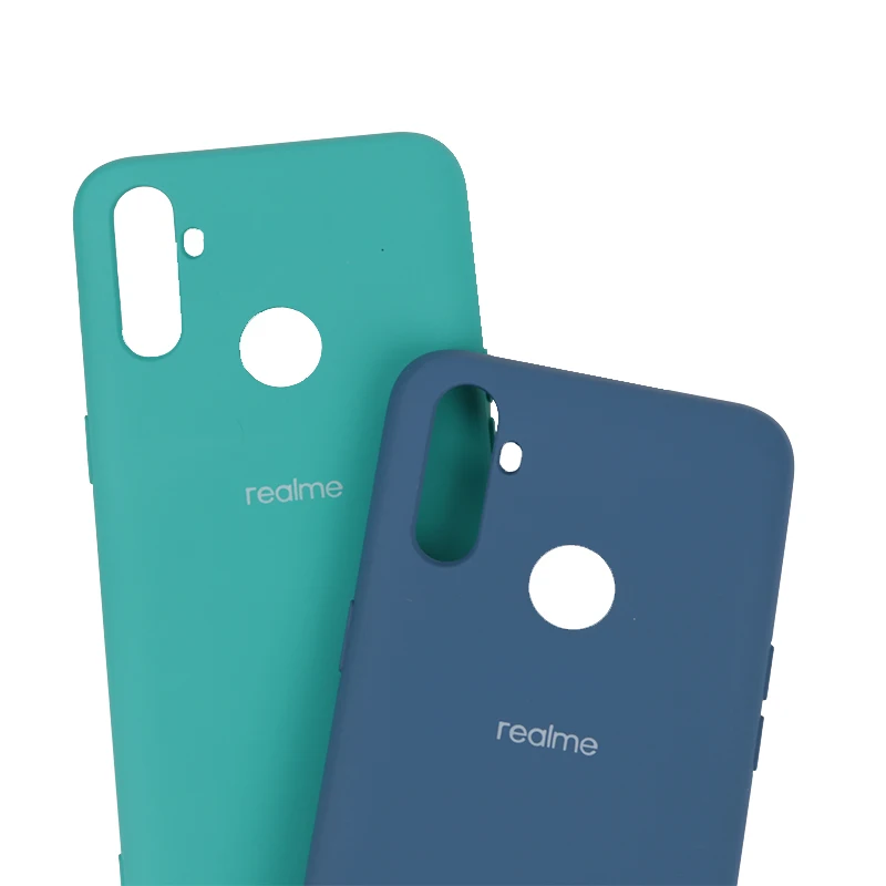 Оригинальный чехол для Realme C3 из жидкого силикона шелковистая мягкая на ощупь