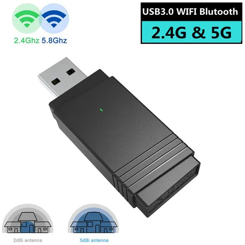 USB 3,0 Wi-Fi 1200 Мбит/с двухдиапазонный 2,4 ГГц/5,8 ГГц Bluetooth-совместимый Wi-Fi 2 в 1 антенна адаптер для ноутбуков и ПК