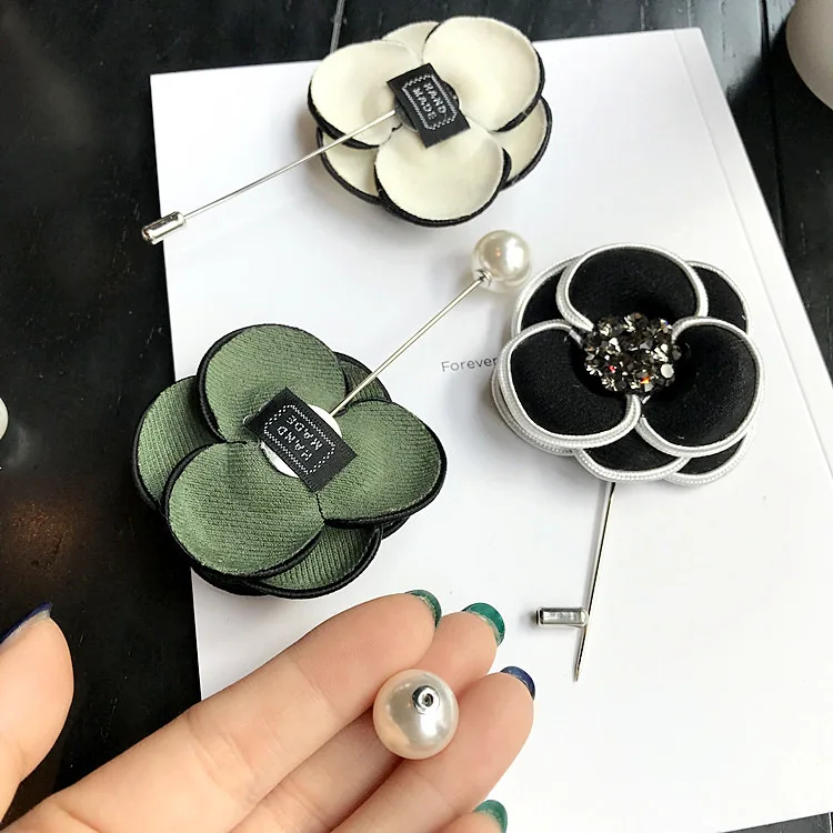 I Remiel украшение ткань цветок брошь для кардигана жемчужный шарф ретро Камелия