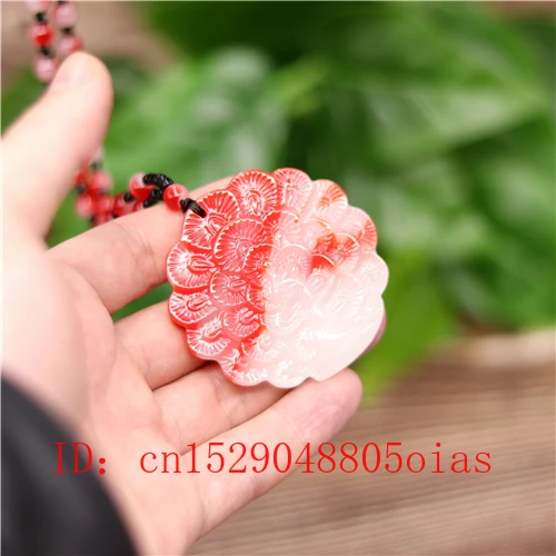 Натуральный красный белый китайский нефритовый павлин кулон ожерелье Шарм