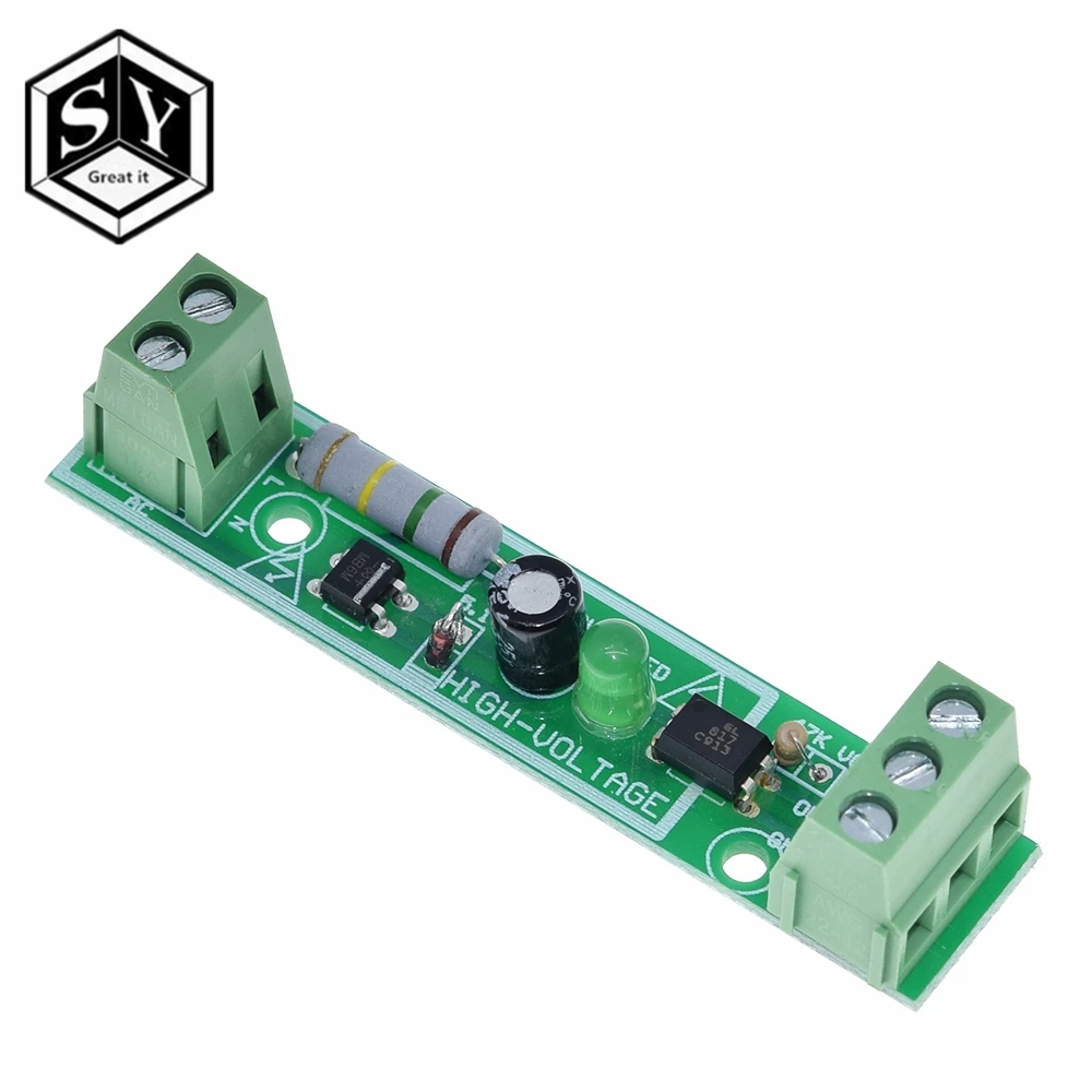 1 Bit AC 220V Optocoupler изоляционный модуль обнаружения напряжения Адаптивная плата 3 5V