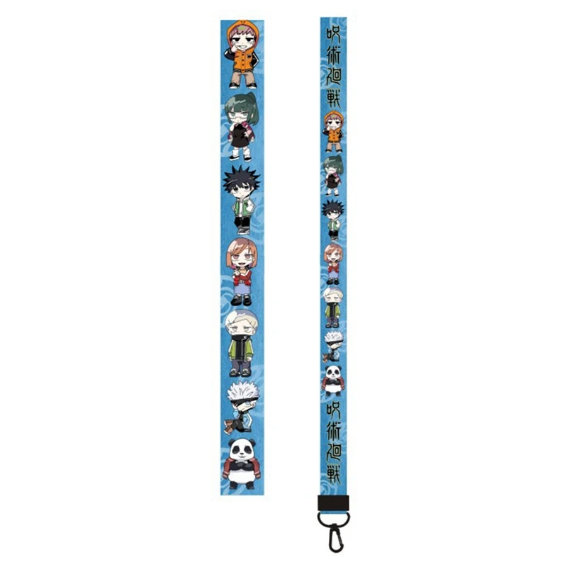 

1 Pc Anime Demon Slayer Tanjirou Nezuko Magan Jujutsu Kaisen Lanyard Comic Figures Printed Keychain Badge Anti Lost Hanging Rope