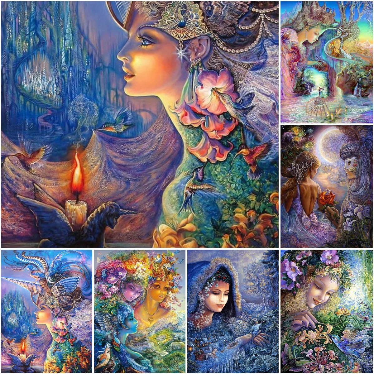 

5D DIY Flower Girl Diamond Painting Concept Art Painting Wall Cross Stitch Mosaic Home Decoration Gift Kit