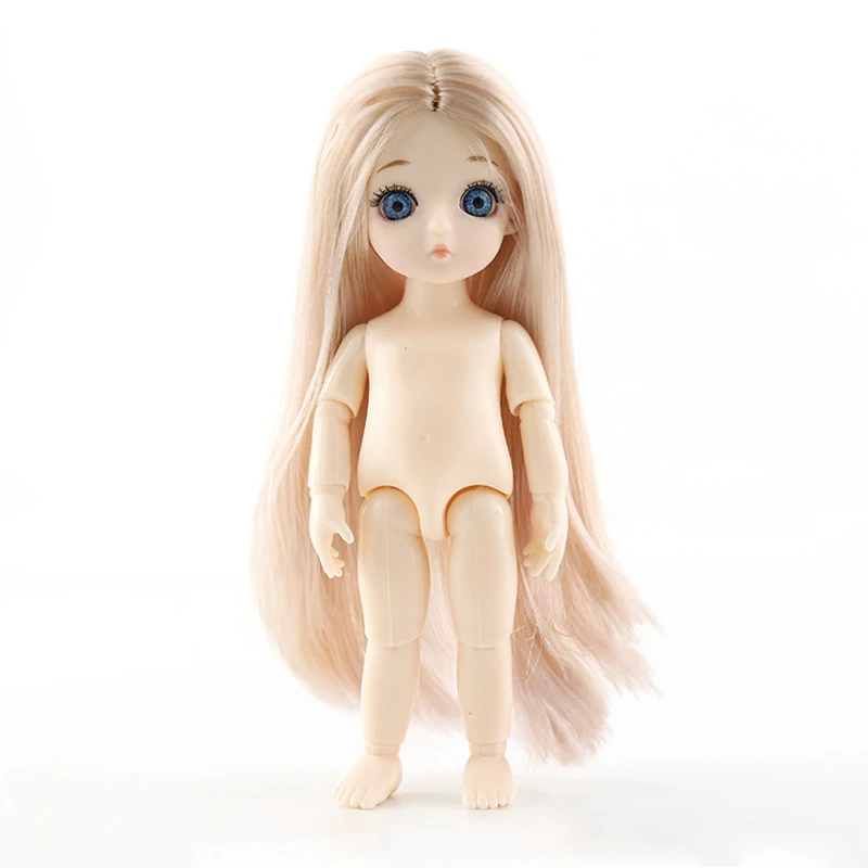 Подвижная шарнирная кукла 13 игрушки 1/8 BJD Детская голая 16 см для практики макияжа