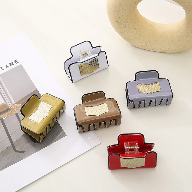 

Korean bag shape hair claw headdress versatile elegant grip high-grade acrylic hair clip shower hair grip disc hair accessories