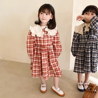 new plaid 100 cotton spring summer girls dress kids teenagers children clothes outwear special occasion long sleeve high qualit