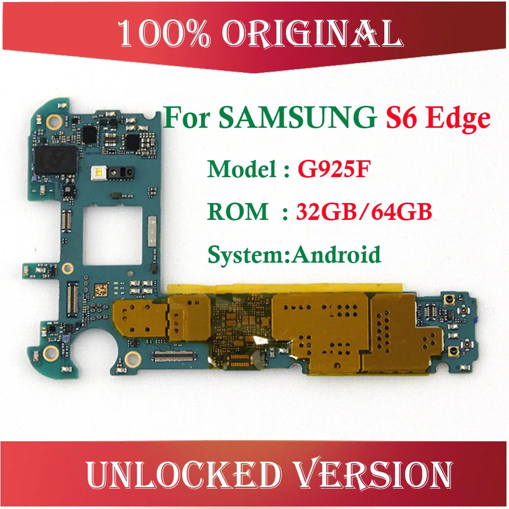 32 Гб оригинальная разблокированная материнская плата для samsung Galaxy S6 Edge G925F, европейская версия для samsung S6 G925F материнская плата