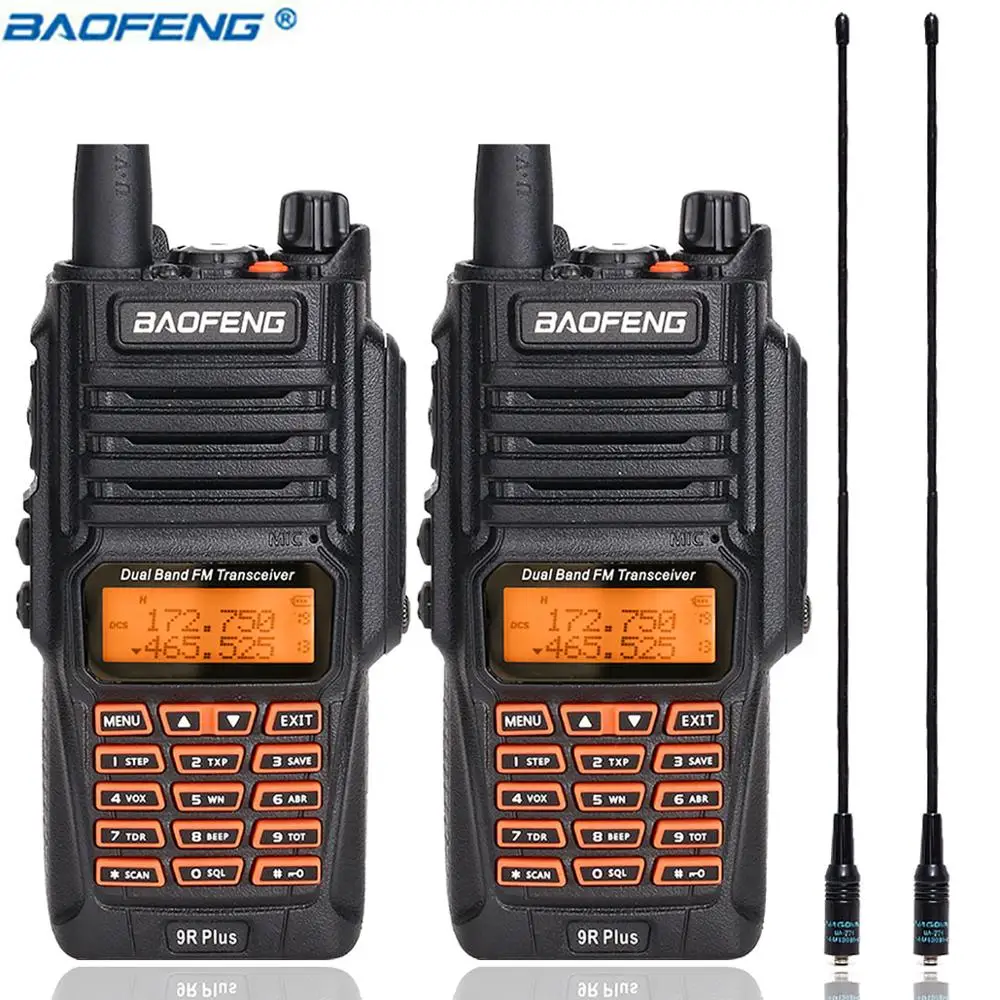2 шт Baofeng UV 9R плюс Водонепроницаемый портативная рация 10 Вт высокой мощности