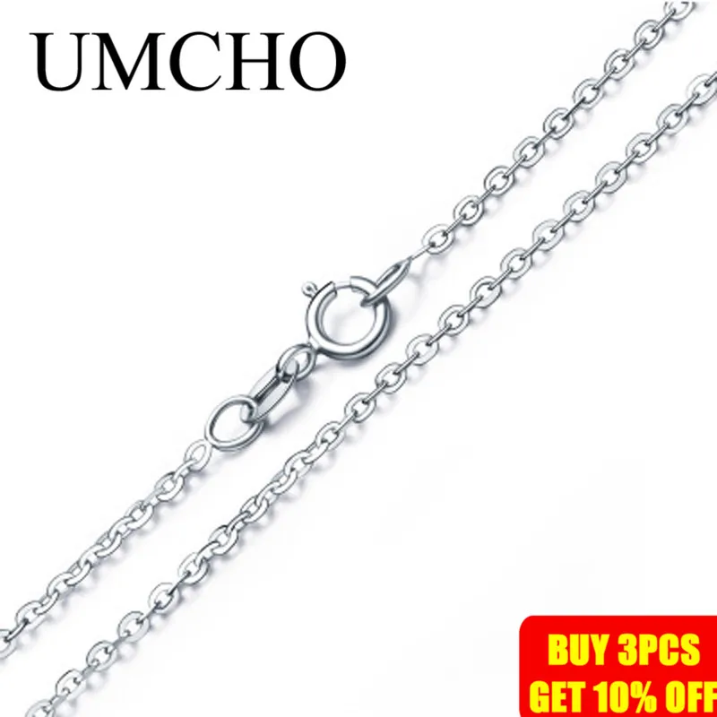 UMCHO Настоящее 925 пробы Серебряное итальянское ожерелье цепочка 18 дюймов/45 см цепь для женщин хорошее ювелирное изделие для женщин