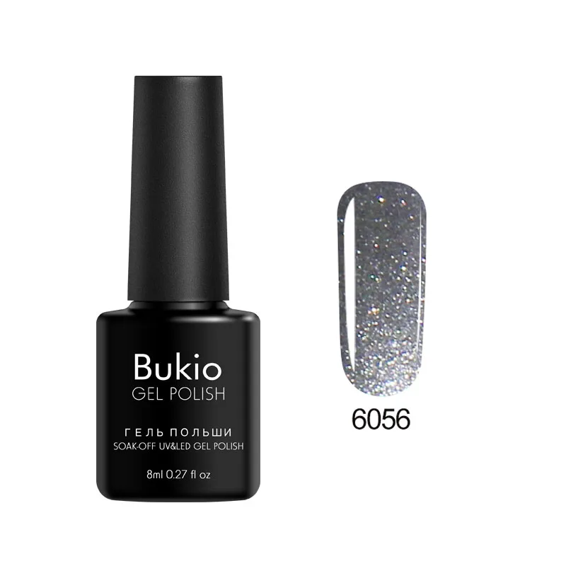 Bukio, новая Обновленная краска для ногтей, один шаг, 3 в 1, лак для ногтей, Полупостоянный УФ-Гибридный гель, эмалированный Гель-лак для ногтей, 8 мл - Цвет: 6056