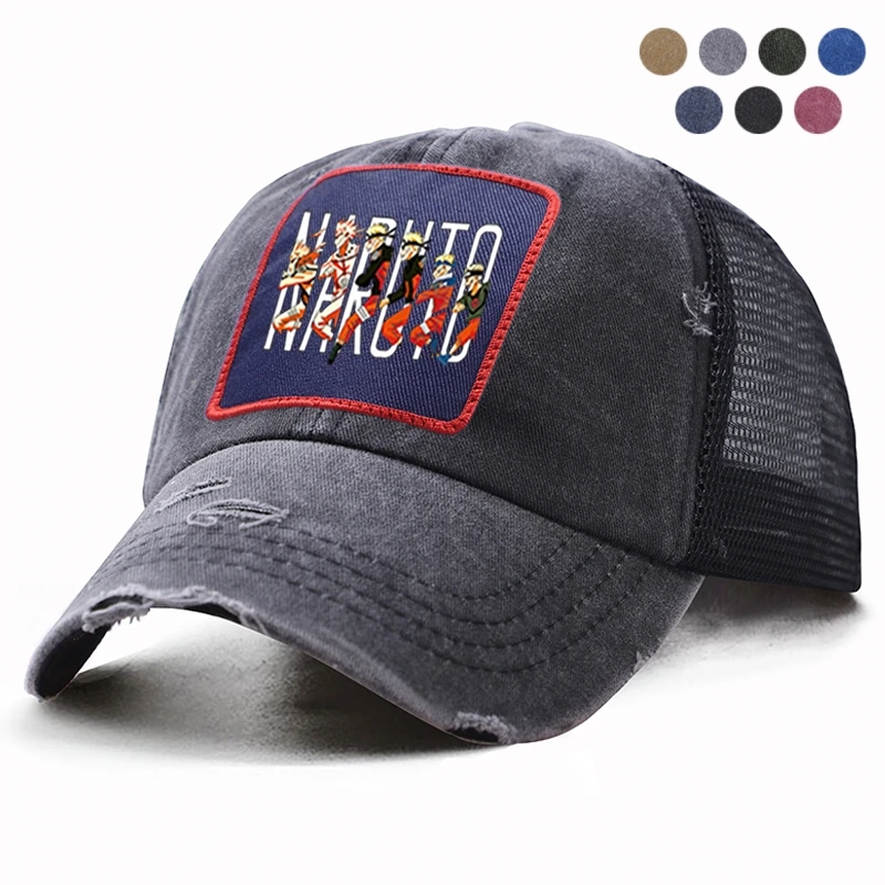 Fashion Japanese Anime Uzumaki Naruto Kurama Kyuubi Men's Baseball Cap Women Snapback Hip Hop Summer Mesh Hat Trucker | Аксессуары