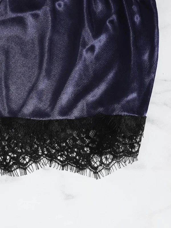 

women pajamas Sexy Lingerie Sexy Women's Slip Lace Pajamas Two-Piece Set pyjamas women
