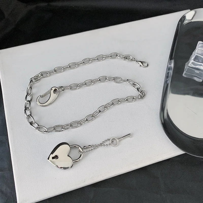 Модная обувь в стиле хип хоп Длинные сердце образный ключ ожерелье для мужчин и