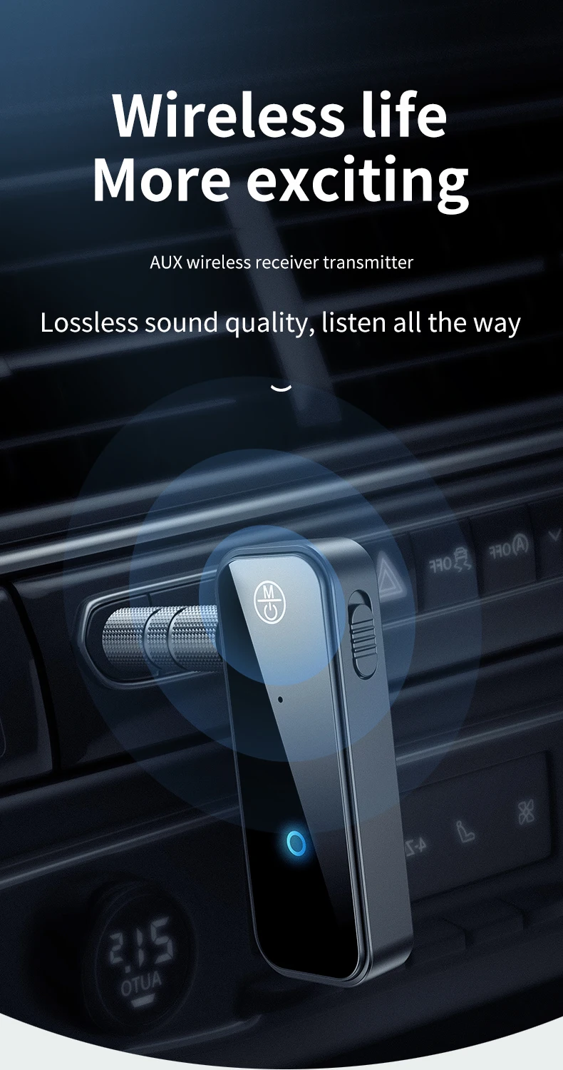 

2 in 1 Wireless Bluetooth 5.0 Receiver Transmitter Adapter 3.5mm Jack For Car Music Audio Aux A2dp Headphone Reciever Handsfree