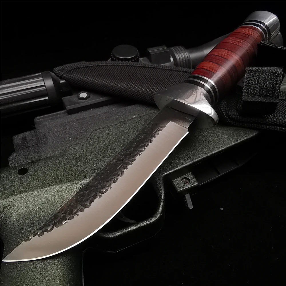 

Wooden Handle Straight Knife, Stainless Steel Forged Craft Knife, Sharp and Durable, Suitable for Outdoor Camping Picking,