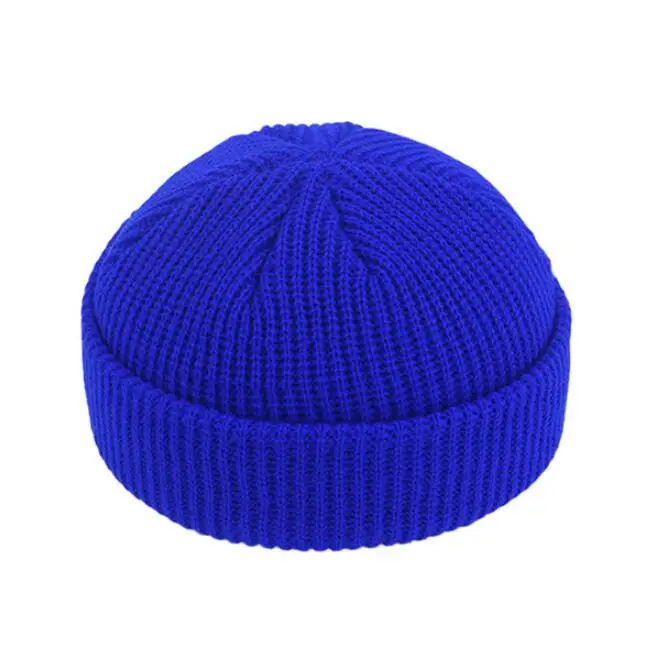 12 color Winter Ribbed Knitted Cuffed Short Acrylic Melon Cap Casual Solid Color Skullcap Baggy Retro Ski Adult Beanie Hat | Аксессуары