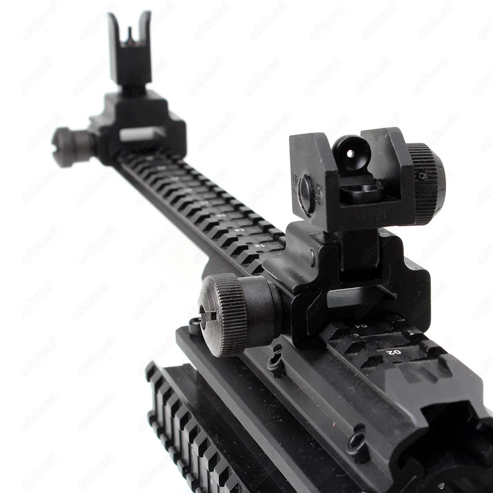 

Tactical Model 4 AR 15 Flip Up Front & Rear Sight Set Folding Design Profile Quick Detach Rapid Transition Fit Most Rails