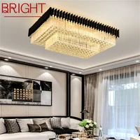 bright rectangle ceiling lighting postmodern luxury crystal led lamp fixtures home for dining room decoration
