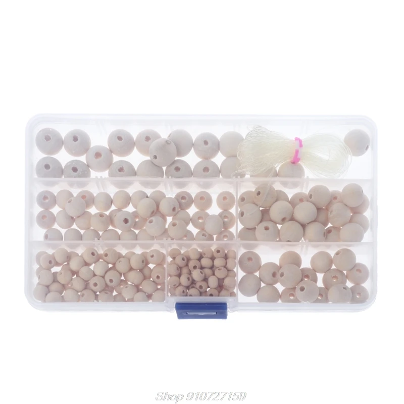 

220Pcs Natural Round Loose Wood Beads Jewelry Making Bracelet Necklace With Box N20 20 Dropshipping