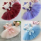 Платье для маленьких девочек кружевное платье принцессы для детей ясельного возраста, на день рождения вечерние одежда; Элегантное детское свадебное платье-пачка с бантом; Платье на выпускной, От 2 до 5 лет