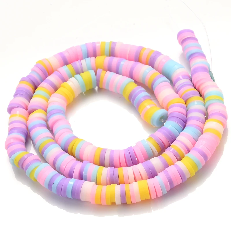 

New Colorful 5mm Flat Round Polymer Clay Beads Chip Disk Loose Spacer Handmade Beads For DIY Jewelry Making Bracelet Accessories