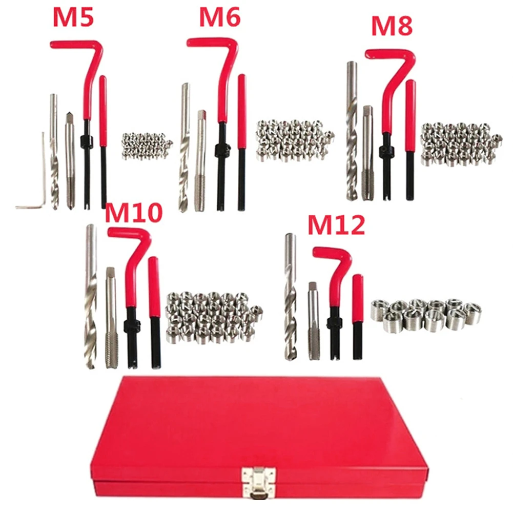 

131Pcs Car Thread Repair Kit M6 Thread Tool Spanner Wrench Inserts Drill Tap Set Car Repair Tools for restoring damaged threads