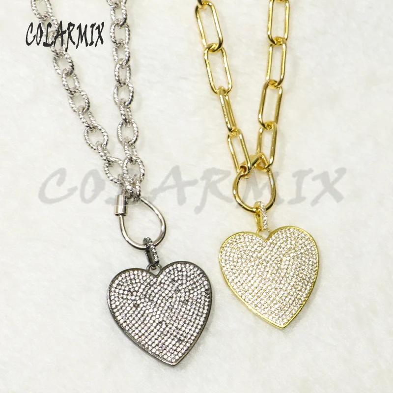 

3strands Heart pendants necklace Love link necklace keep color quality zircon pendants accessories gift for women 50381