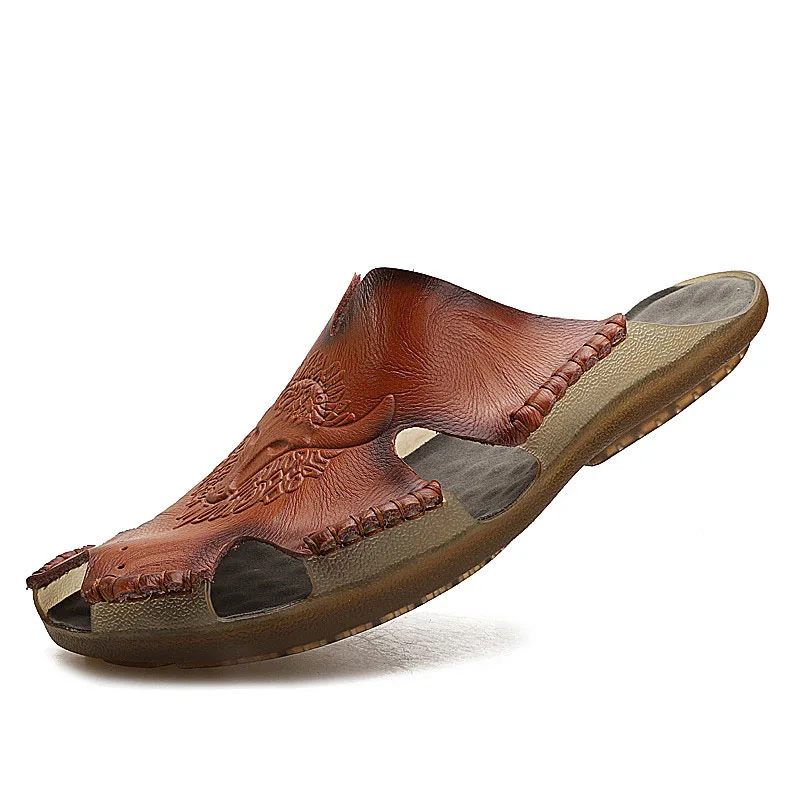 Мужские пляжные сандалии Сезон лето Мягкая мужская повседневная обувь Новинка