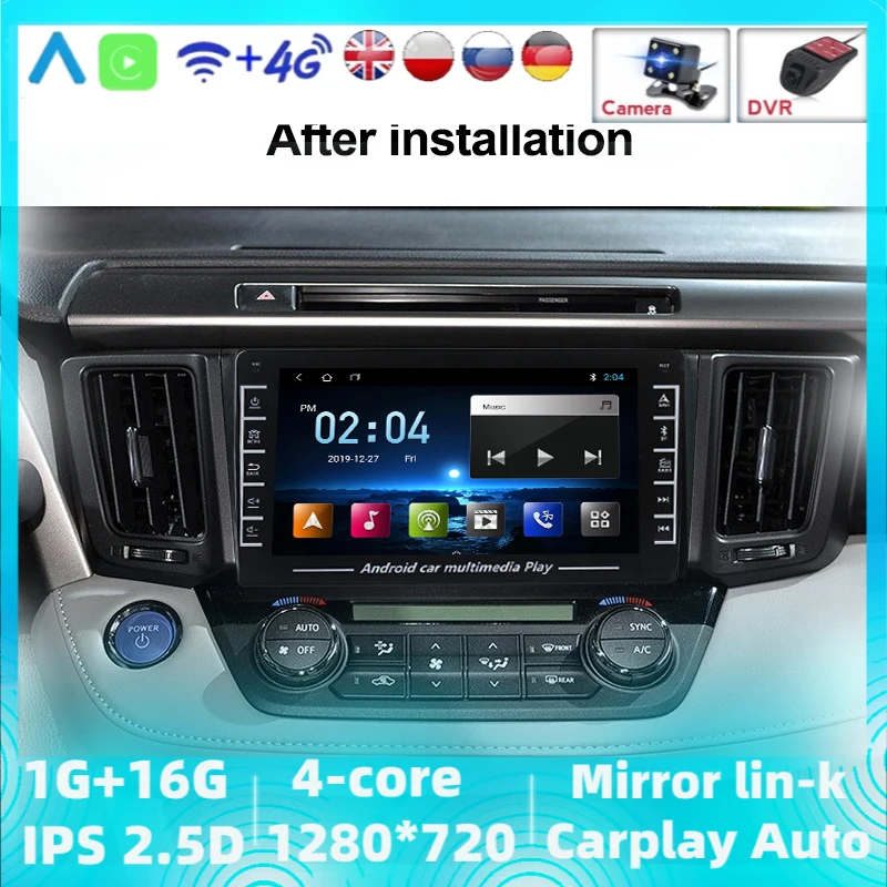 Автомобильный мультимедийный Dvd-плеер 1 грамма 16 ГБ GPS 2 Din IPS Android 8 для Toyota RAV4 Rav 4 2013
