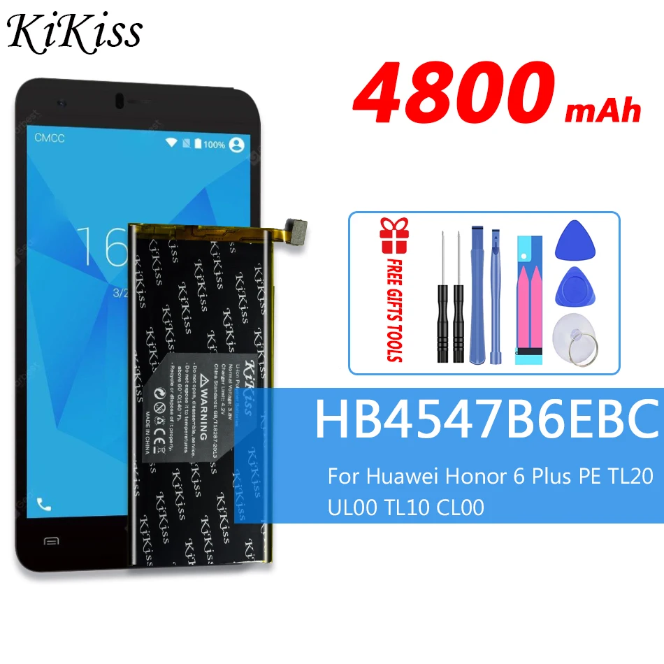 

4800mAh For Huawei Honor 6 Plus PE Honor6 Plus TL20 UL00 TL10 CL00 Smart Mobile Phone High Capacity Battery HB4547B6EBC