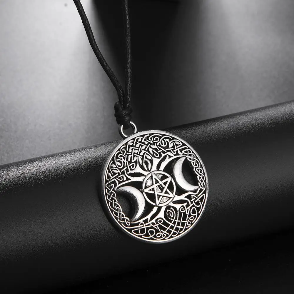 LIKGREAT подвеска Триединая богиня луны Wicca кулон пентаграмма волшебный Амулет
