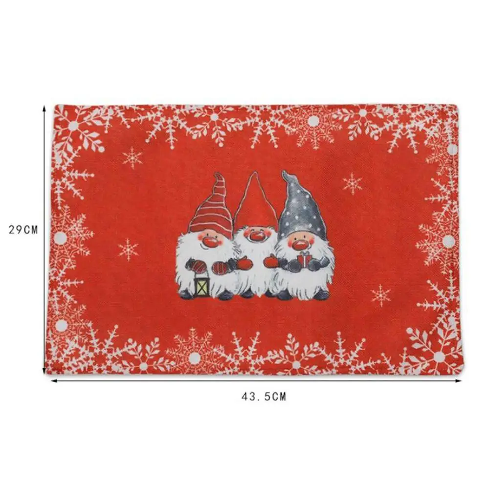 Christmas Decoration Cartoon Forest Man Placemat Gift table placemat with knife and fork #T | Дом и сад