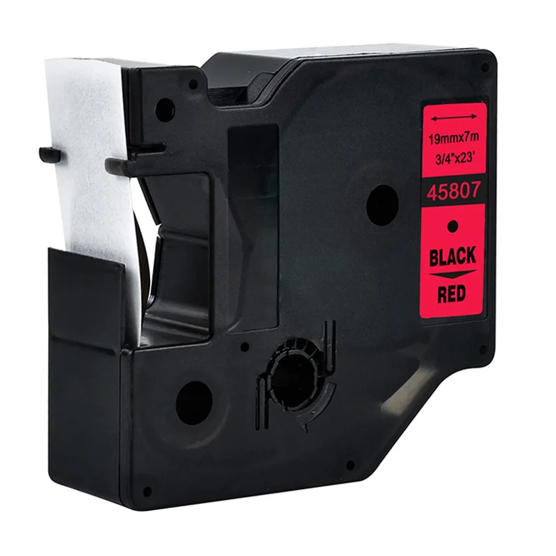 Black on red Многоцветный 45803 19 мм совместимый с dymo D1 19 мм Принтер этикеток 45800 45806 45807 45808 45809 45813 45814 для dymo 19 мм этикетка производители - Цвет: Black on red