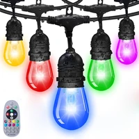 connectable 5m 10m rgb outdoor string lights multi color dimmable waterproof commercial string lights with s14 edison bulbs