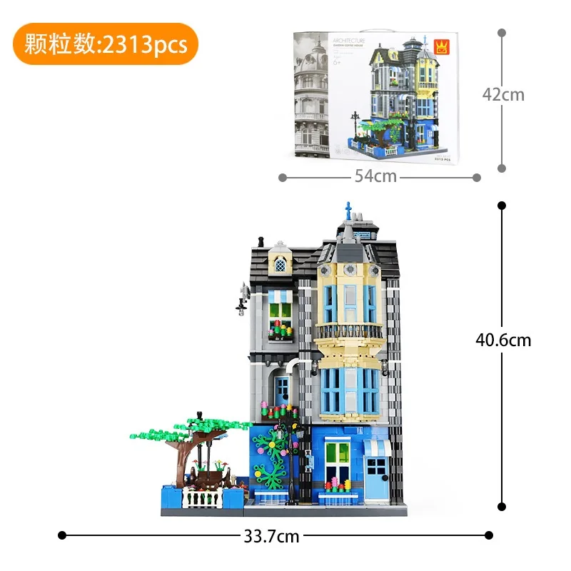 

Garden Coffee House Creator Expert Bricks City Great building Serise Building Blocks Toys for Children Gifts Model 2313Pcs