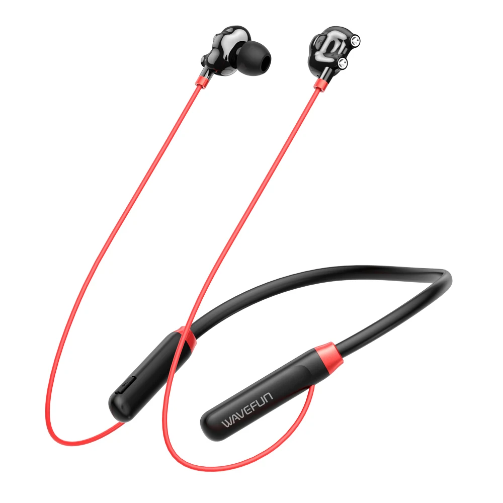 Bluetooth наушники с шейным Wavefun Flex U Беспроводной двойной Динамический Наушники для
