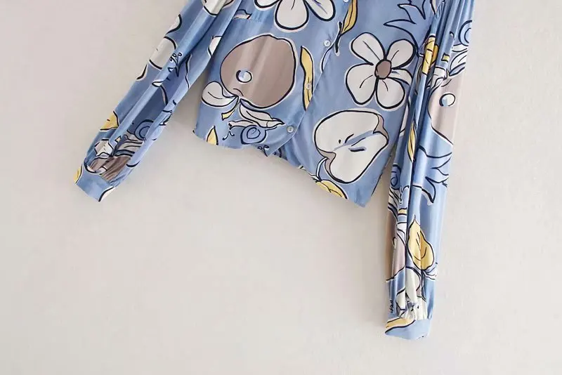 

Blouses Woman 2019 New Lapel Flower Print Shirt Women Blouse Women Modis Camisa Femenina