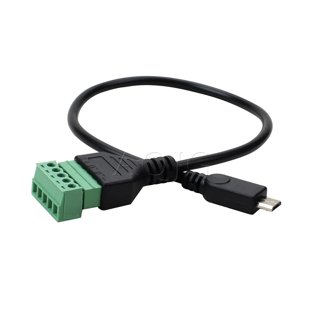 Микро USB 5 контактный 2 0 штекер на винт с защитной паяльной клеммой адаптер