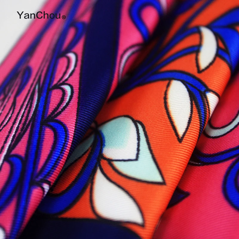 100% шелковый саржевый квадратный Европейский платок женская дизайнерская шаль