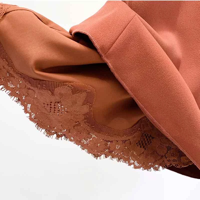 Cosmicchic Fall Skirts For Women Midi Chiffon Lace High-waist Elastic Three-Color Wrap Skirt Mid-Calf Classic Elegant Skirts